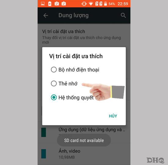 Chọn thẻ nhớ